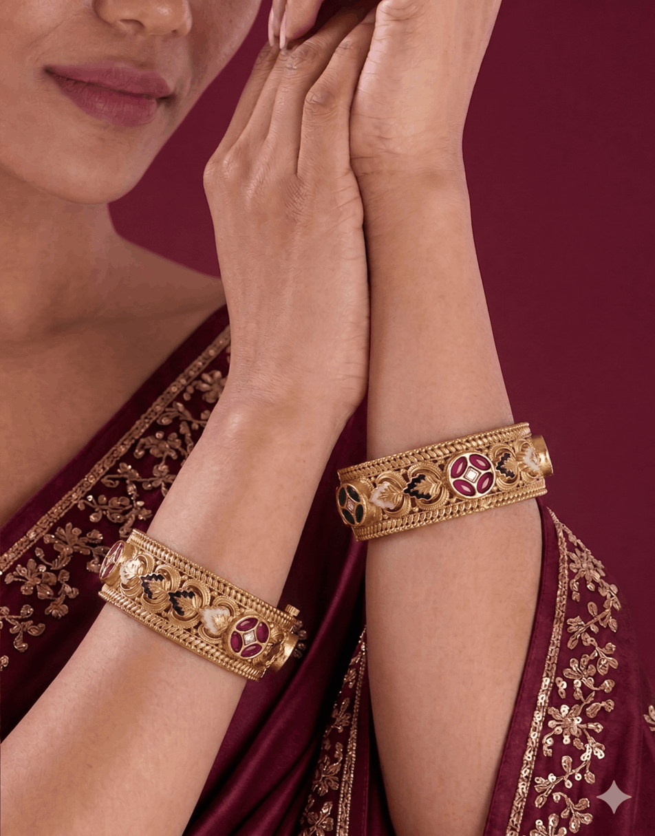 Ethnic Floral Meena Bangles