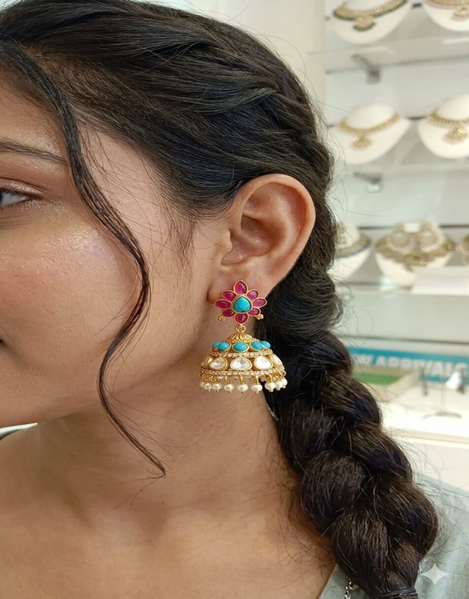 Jumkha Turquoise Stone Earrings