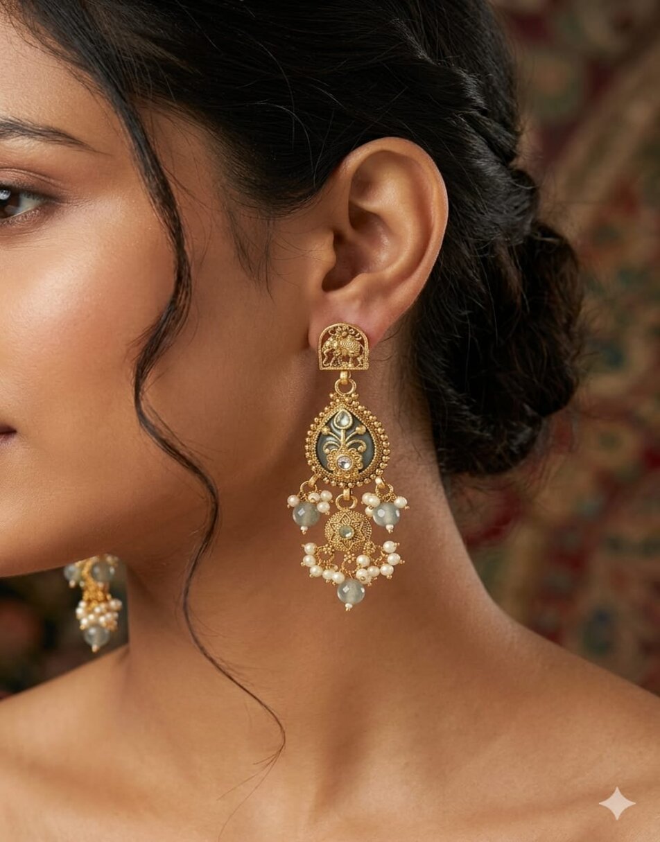 Heritage Elephant Motif Earrings