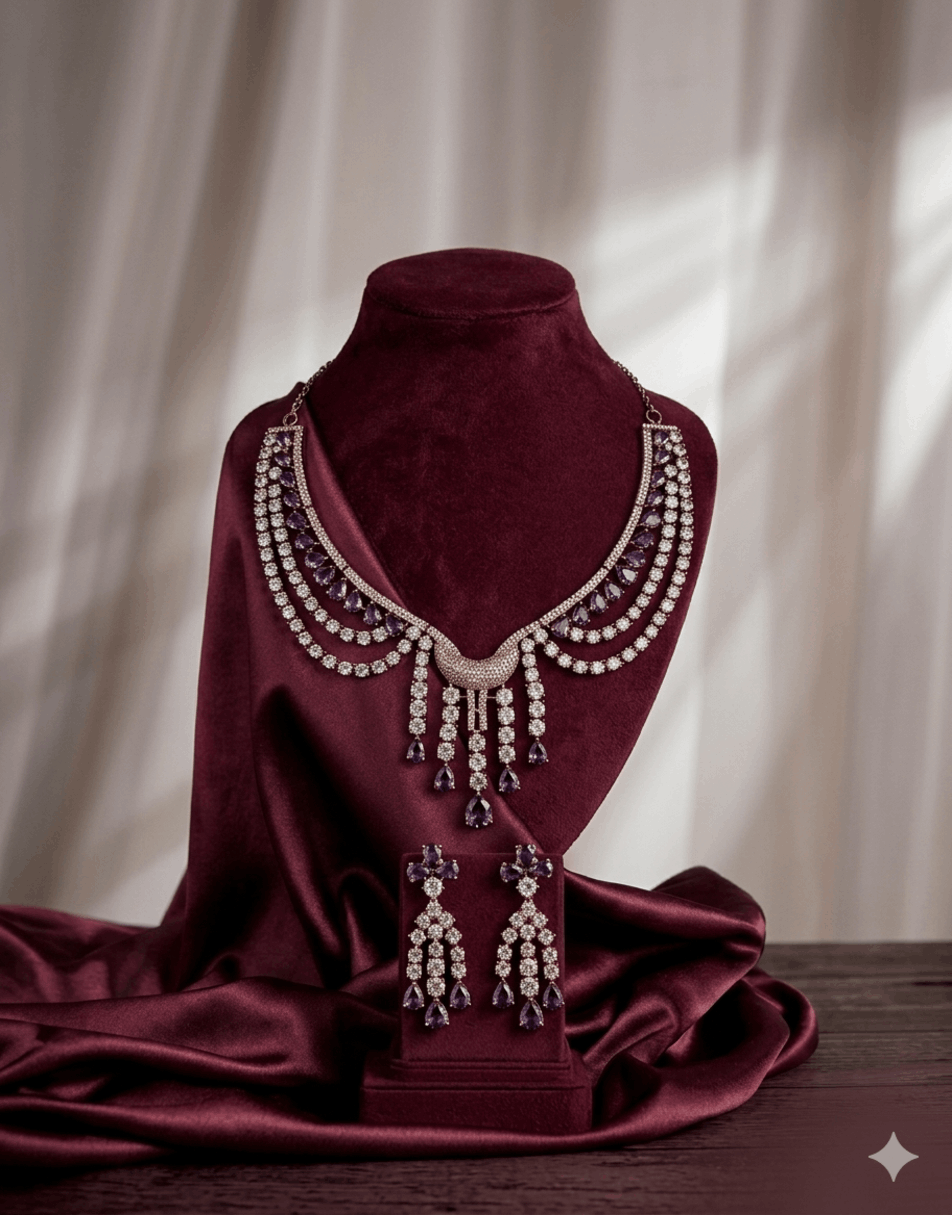 Tourmaline and Diamond Drop Necklace Set