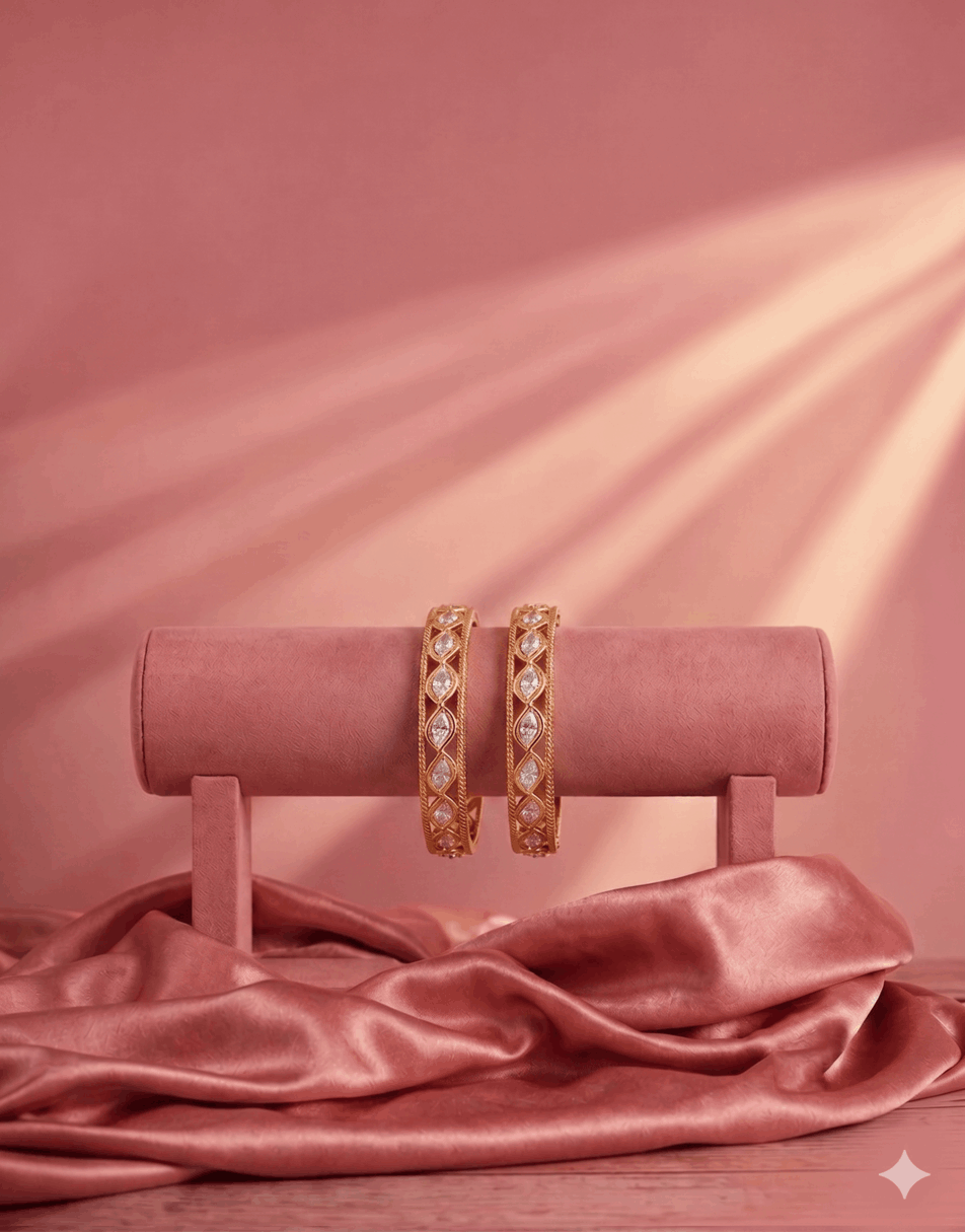 Polki Ovel Cutt Bangles
